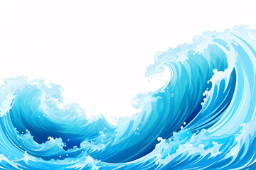 abstract blue wave background, generative ai - obrazy, fototapety, plakaty
