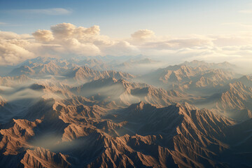 Naklejka premium sunset in the desert, generative ai