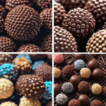 set collection of brigadeiro the delicious chocolate candy from Brazil with prinkles