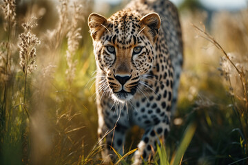 leopard in the grass, generative ai