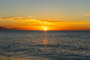 Fototapeta premium Sunrise over Mediterranean Sea, Costa del Sol, Malaga, Spain