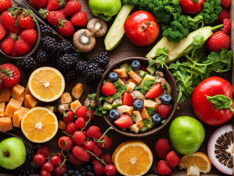 healthy eating with fruits and vegetables