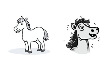 sketches of a simple animated horse character