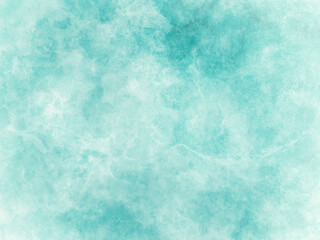Old blue green paper background watercolor texture and distressed faded white color marbled design, vintage white texture and border, elegant pastel antique light blue background template.