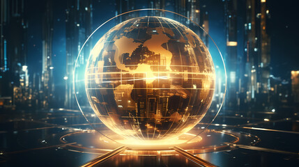 Obraz premium Technology style earth PPT background poster wallpaper web page