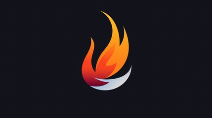  Flame logo, minimal modern style, out run