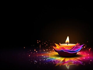 Diwali colorful illustration background with empty Space for text , Diwali diya colorful background illustration, happy diwali day Background illustration