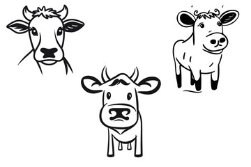 sketches of a simple animated cow character