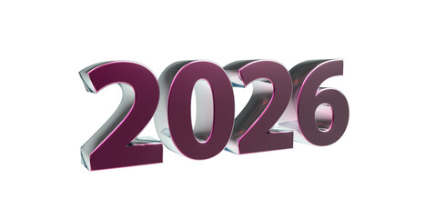 2026 3D-Schrift, Jahreszahl, Kalender, metallisch, Perspektive, Nummer, Jubiläum, Neujahr, violett, lila, Jahreswechsel
