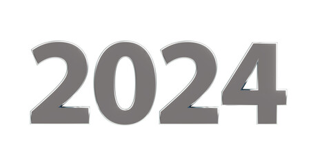 2024 3D-Schrift, Jahreszahl, Kalender, metallisch, silber, Perspektive, Nummer, Jubiläum, Neujahr, Jahreswechsel
 - obrazy, fototapety, plakaty