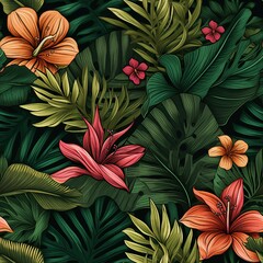 Exotic Leafy Botanical Pattern