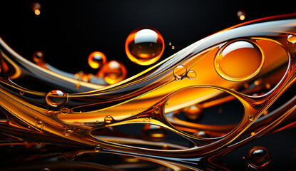A Vivid Close-Up of a Glistening Liquid Substance on a Dark Background