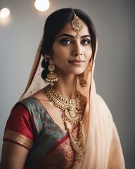 portrait of an Indian woman in traditional clothing
