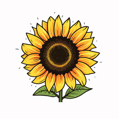 Sunflower in cartoon, doodle style. 2d vector illustration in logo, icon style. AI Generative
