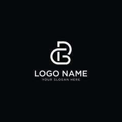 initial letter GB or BG logo design template modern minimalistic stock vector