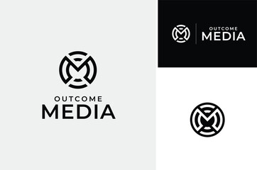 Golden Monogram Initials Letter M OM MO premium luxury brand logo design inspiration - obrazy, fototapety, plakaty