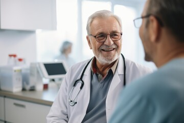a doctor hold consultations to a patient