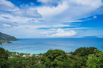 Fototapeta na wymiar Panoramic view point from the roots Seychelles, Mahe Seychelles 1