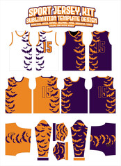Spooky Flying Bat Sports Jersey Design Sportswear Layout Template