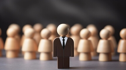 Concept of perfect employee candidate between other applicants for a job offer.