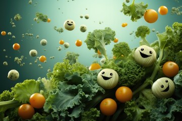 Obraz na płótnie Canvas Colorful background with fresh healthy vegetables
