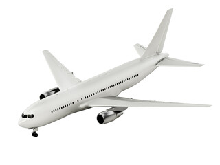 Generic airplane isolated on transparent background. 3D illustration
