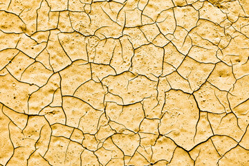 Dry ground cracked background. Soil after drought pattern. Cracks on sandy earth texture. Lack of water on globe problem background. Brown grunge dust backdrop.