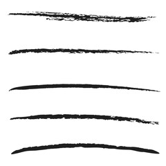 set of underlines underlines grunge vector hand made