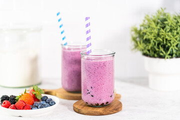 Mixed Berry Boba Smoothie
