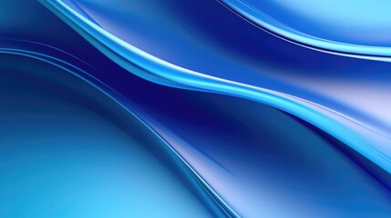 Obraz premium 3D Blue Wavy Shapes 