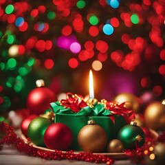 Vela de Navidad y Regalo de Navidad