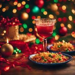 Cena de Navidad Espagueti Pasta Navideña