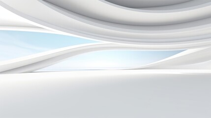 3D White Interior Background 