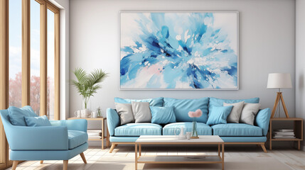 An abstract artwork with shades of blue to reflect the mood of the day