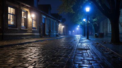 A quiet and desolate street on a 