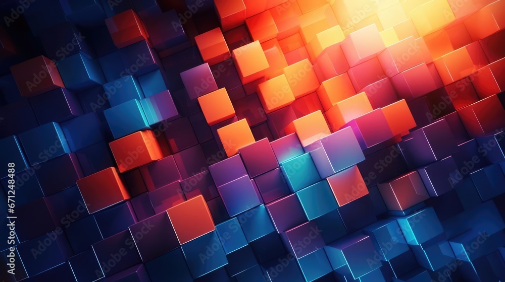 Poster abstract background with cubes