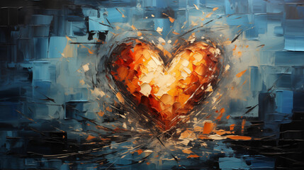 An abstract representation of a heavy heart on 