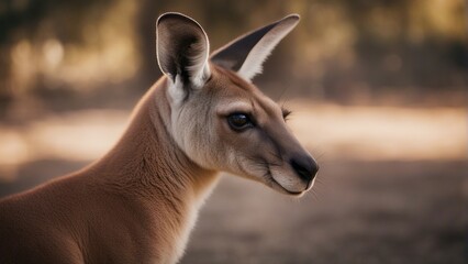 Fototapeta premium wild kangaroo at the nature by itself