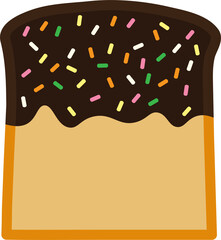 Chocolate and sugar flakes toast icon.