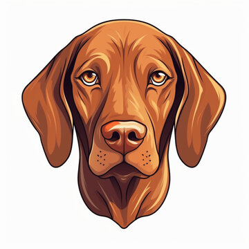 Vizsla Hunde Portrait in lustiger Pose, Illustarionen Portrait, 