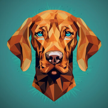 Vizsla Hunde Portrait in lustiger Pose, Illustarionen Portrait, 