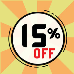 Banner with editable promotion, discount and offer value in white, yellow and orange colors, editable value. 00~99%