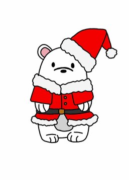 polar bear santa christmas