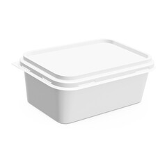 A blank image of a butter tub lid isolated on a white background