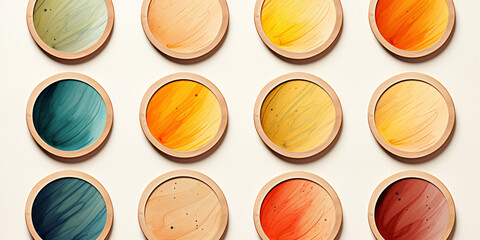 Obraz premium PAINT palette, paint set, colour set isolated on the transparent background PNG.