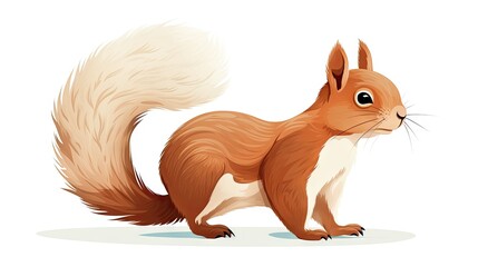  a close up of a squirrel on a white background with a clipping path to the bottom of the image.  generative ai