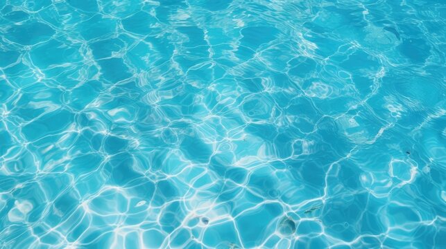 Blue ripped sea water as swimming pool Crystal clear ocean lagoon bay turquoise blue azure water surface closeup natural