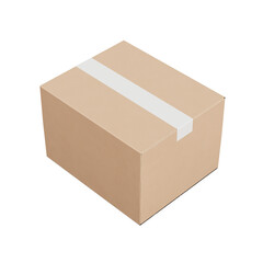 An image of a cardboard box isolated on a white background