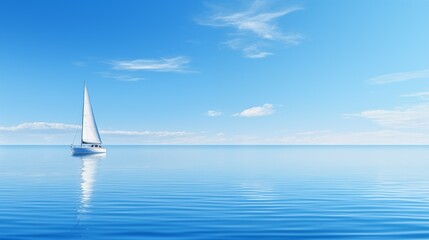 Obraz premium An image of a sailboat gliding through calm azure waters.