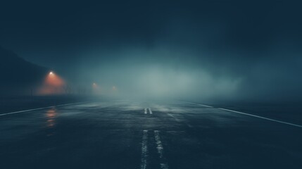 Image of a blurry outdoor asphalt background shrouded in mist.